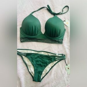Shade & Shore Forest Green Bikini Set